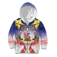 American Samoa Christmas Kid Hoodie Seashell Santa Beach Vibes - Polynesian Pride