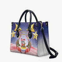 American Samoa Christmas Leather Bag Seashell Santa Beach Vibes - Polynesian Pride