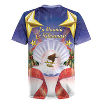 American Samoa Christmas Rugby Jersey Seashell Santa Beach Vibes LT05 - Polynesian Pride