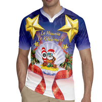 American Samoa Christmas Rugby Jersey Seashell Santa Beach Vibes LT05 - Polynesian Pride
