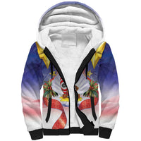 American Samoa Christmas Sherpa Hoodie Seashell Santa Beach Vibes - Polynesian Pride