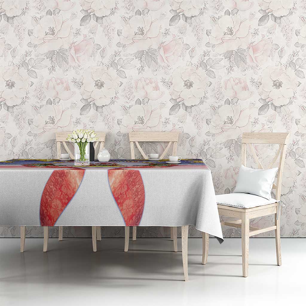 American Samoa Christmas Tablecloth Seashell Santa Beach Vibes - Polynesian Pride