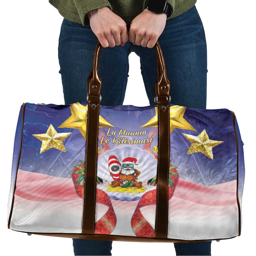 American Samoa Christmas Travel Bag Seashell Santa Beach Vibes - Polynesian Pride