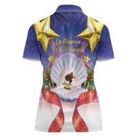 American Samoa Christmas Women Polo Shirt Seashell Santa Beach Vibes - Polynesian Pride