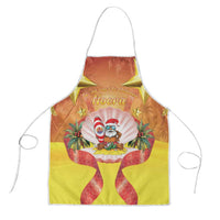 French Polynesia Christmas Apron Seashell Santa Beach Vibes LT05 Orange - Polynesian Pride