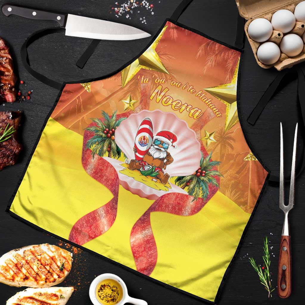 French Polynesia Christmas Apron Seashell Santa Beach Vibes LT05 Orange - Polynesian Pride