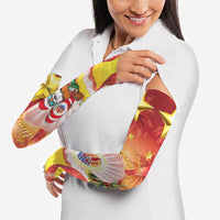 French Polynesia Christmas Arm Sleeves Seashell Santa Beach Vibes - Polynesian Pride