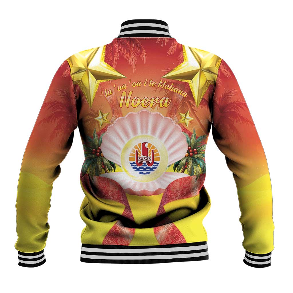 French Polynesia Christmas Baseball Jacket Seashell Santa Beach Vibes LT05 - Polynesian Pride