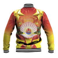 French Polynesia Christmas Baseball Jacket Seashell Santa Beach Vibes LT05 - Polynesian Pride