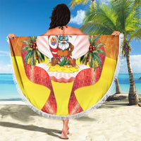 French Polynesia Christmas Beach Blanket Seashell Santa Beach Vibes LT05 - Polynesian Pride