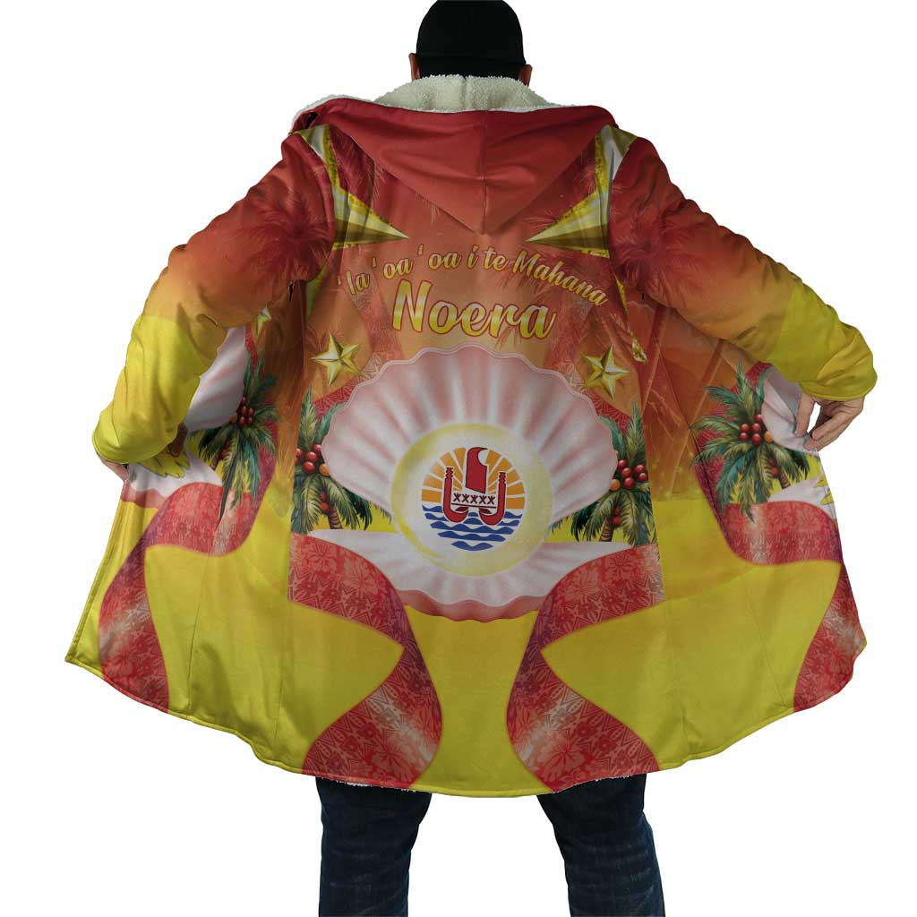French Polynesia Christmas Cloak Seashell Santa Beach Vibes - Polynesian Pride