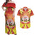 French Polynesia Christmas Couples Matching Off Shoulder Maxi Dress and Hawaiian Shirt Seashell Santa Beach Vibes - Polynesian Pride