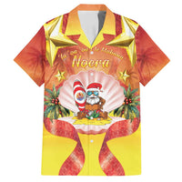 French Polynesia Christmas Family Matching Off Shoulder Maxi Dress and Hawaiian Shirt Seashell Santa Beach Vibes - Polynesian Pride