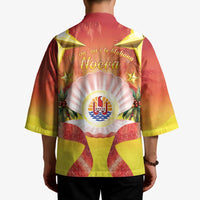 French Polynesia Christmas Kimono Seashell Santa Beach Vibes - Polynesian Pride