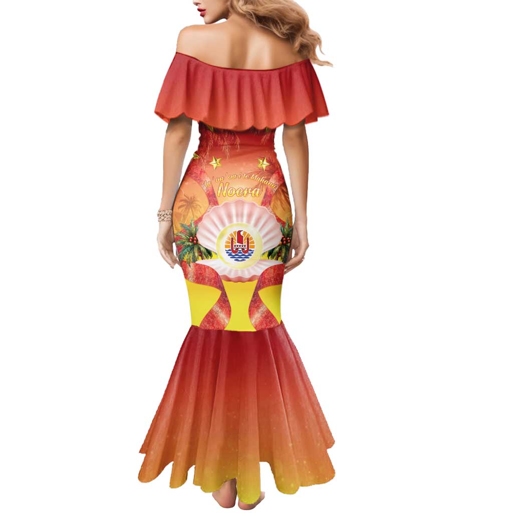 French Polynesia Christmas Mermaid Dress Seashell Santa Beach Vibes - Polynesian Pride