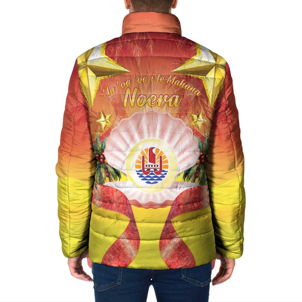French Polynesia Christmas Padded Jacket Seashell Santa Beach Vibes LT05 - Polynesian Pride