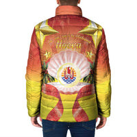 French Polynesia Christmas Padded Jacket Seashell Santa Beach Vibes LT05 - Polynesian Pride