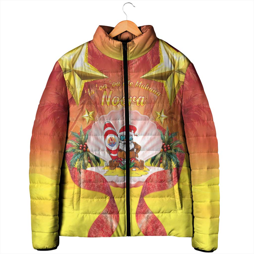 French Polynesia Christmas Padded Jacket Seashell Santa Beach Vibes LT05 - Polynesian Pride