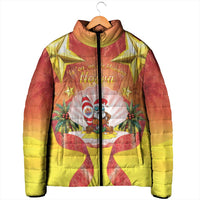 French Polynesia Christmas Padded Jacket Seashell Santa Beach Vibes LT05 - Polynesian Pride