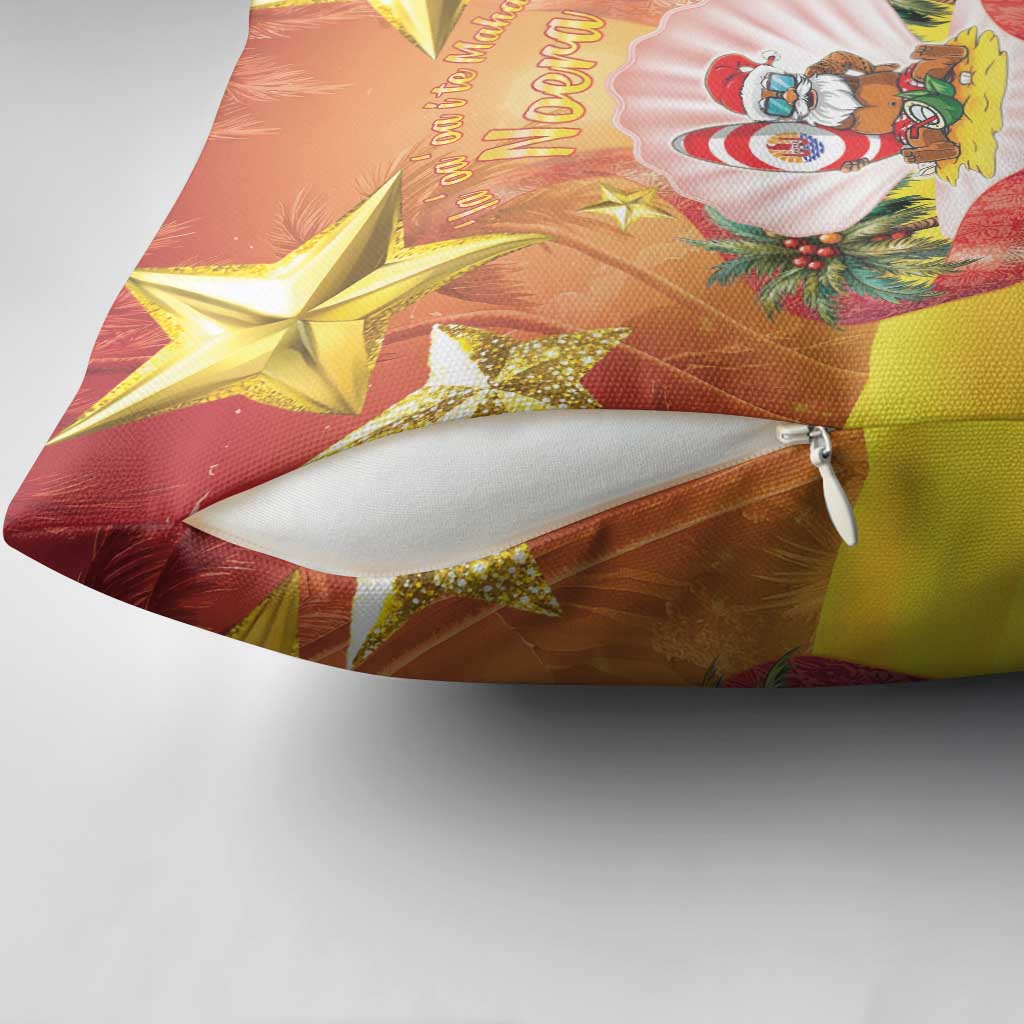 French Polynesia Christmas Pillow Cover Seashell Santa Beach Vibes - Polynesian Pride