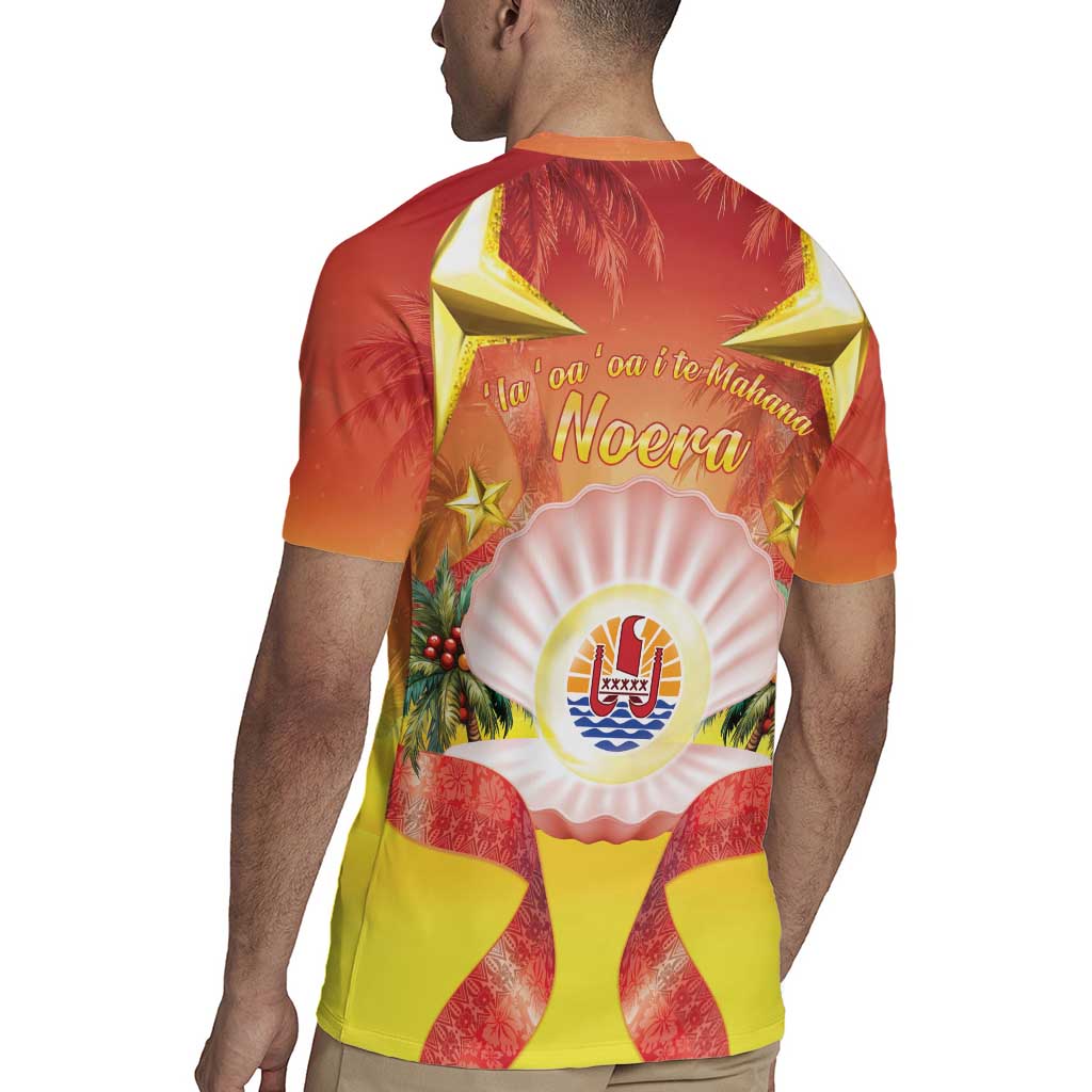 French Polynesia Christmas Rugby Jersey Seashell Santa Beach Vibes LT05 - Polynesian Pride