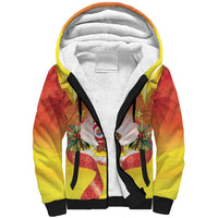 French Polynesia Christmas Sherpa Hoodie Seashell Santa Beach Vibes LT05 Unisex Orange - Polynesian Pride