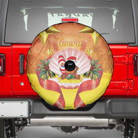 French Polynesia Christmas Spare Tire Cover Seashell Santa Beach Vibes - Polynesian Pride