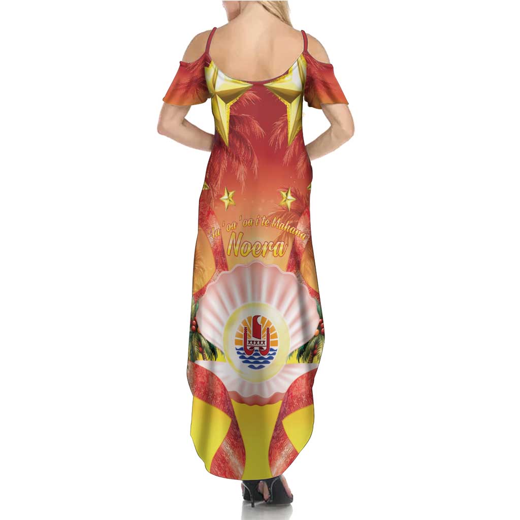 French Polynesia Christmas Summer Maxi Dress Seashell Santa Beach Vibes LT05 - Polynesian Pride