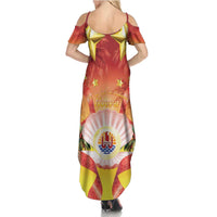 French Polynesia Christmas Summer Maxi Dress Seashell Santa Beach Vibes LT05 - Polynesian Pride