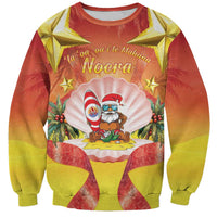 French Polynesia Christmas Sweatshirt Seashell Santa Beach Vibes LT05 Unisex Orange - Polynesian Pride