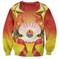 French Polynesia Christmas Sweatshirt Seashell Santa Beach Vibes LT05 - Polynesian Pride