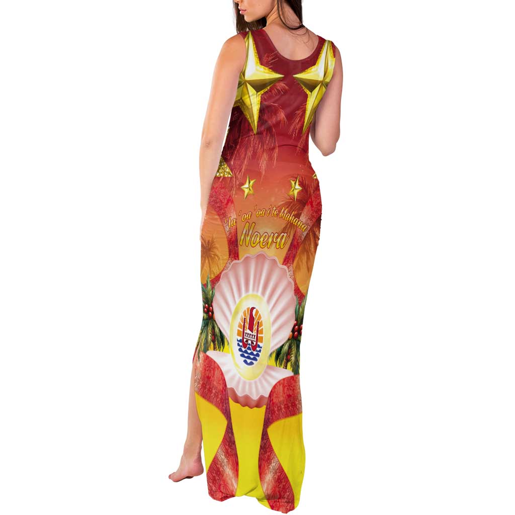 French Polynesia Christmas Tank Maxi Dress Seashell Santa Beach Vibes LT05 - Polynesian Pride