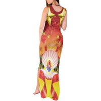 French Polynesia Christmas Tank Maxi Dress Seashell Santa Beach Vibes LT05 - Polynesian Pride