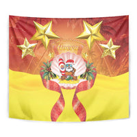 French Polynesia Christmas Tapestry Seashell Santa Beach Vibes - Polynesian Pride