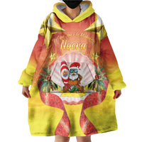 French Polynesia Christmas Wearable Blanket Hoodie Seashell Santa Beach Vibes LT05 - Polynesian Pride