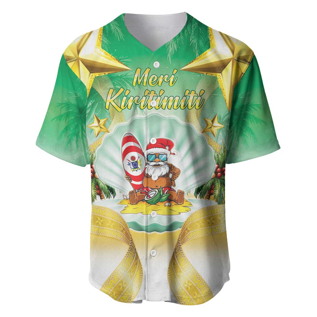 Cook Islands Christmas Baseball Jersey Seashell Santa Beach Vibes - Polynesian Pride