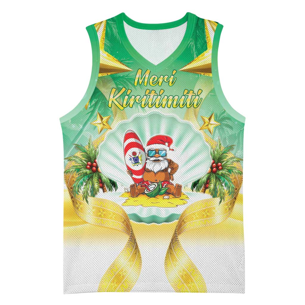 Cook Islands Christmas Basketball Jersey Seashell Santa Beach Vibes - Polynesian Pride