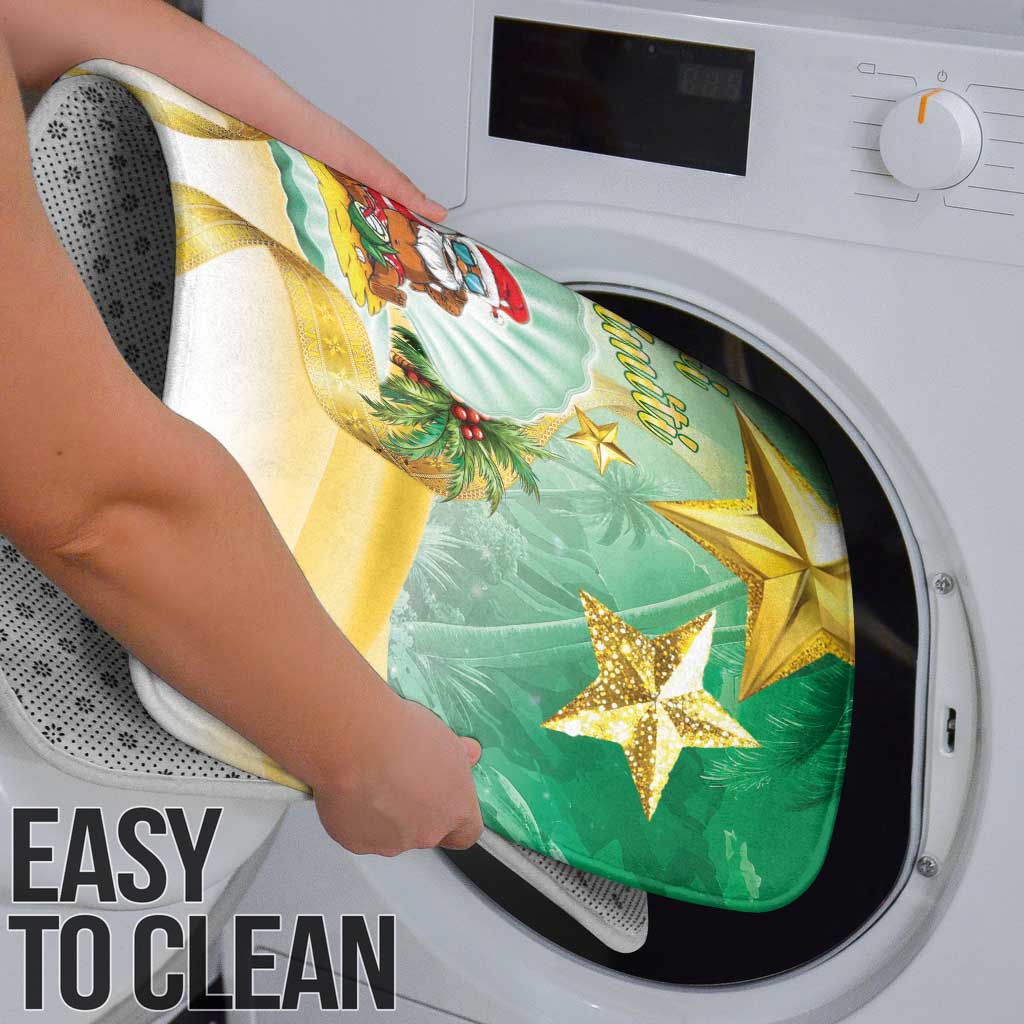 Cook Islands Christmas Bathroom Set Seashell Santa Beach Vibes - Polynesian Pride