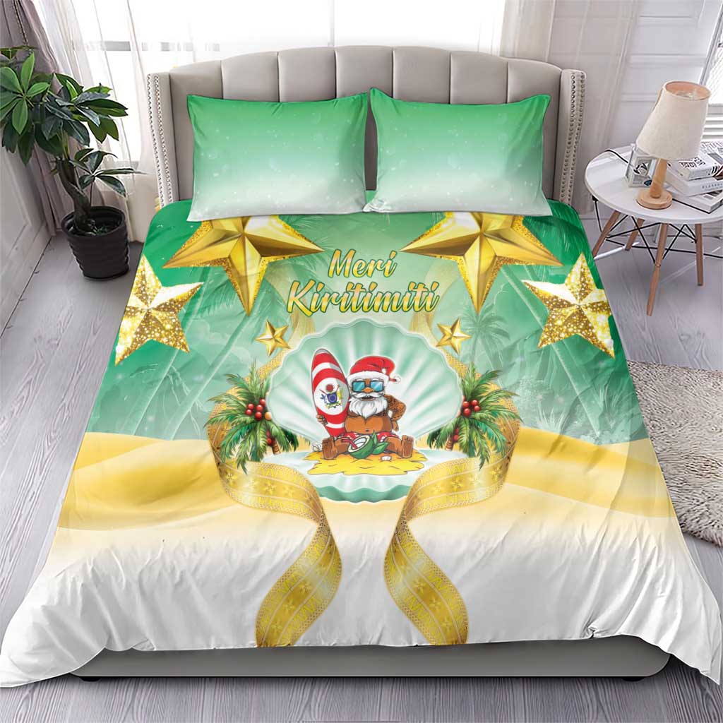Cook Islands Christmas Bedding Set Seashell Santa Beach Vibes - Polynesian Pride