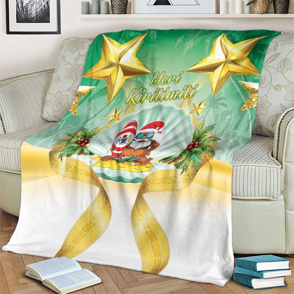 Cook Islands Christmas Blanket Seashell Santa Beach Vibes - Polynesian Pride