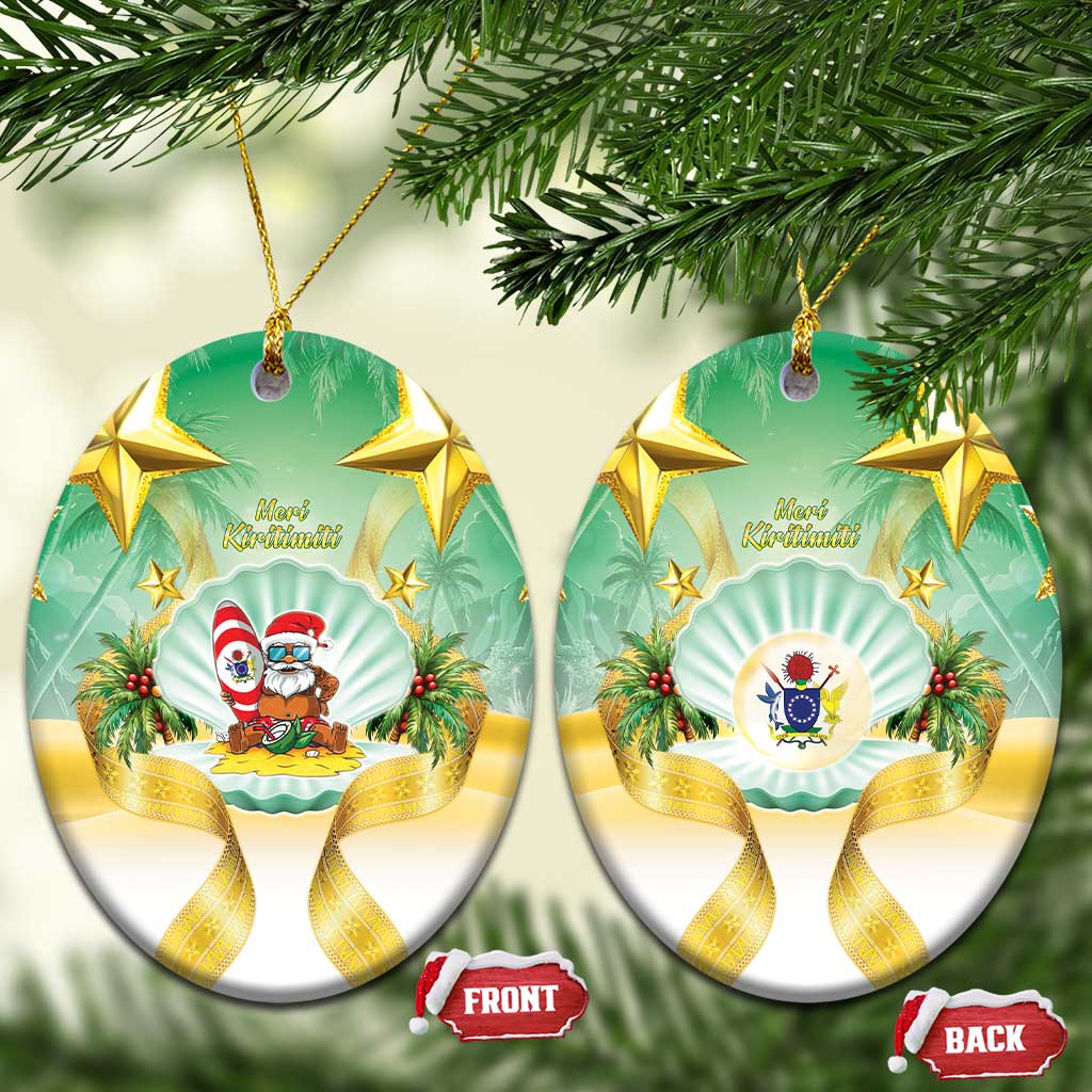 Cook Islands Christmas Ceramic Ornament Seashell Santa Beach Vibes - Polynesian Pride