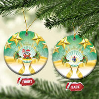 Cook Islands Christmas Ceramic Ornament Seashell Santa Beach Vibes - Polynesian Pride