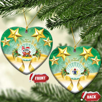 Cook Islands Christmas Ceramic Ornament Seashell Santa Beach Vibes - Polynesian Pride