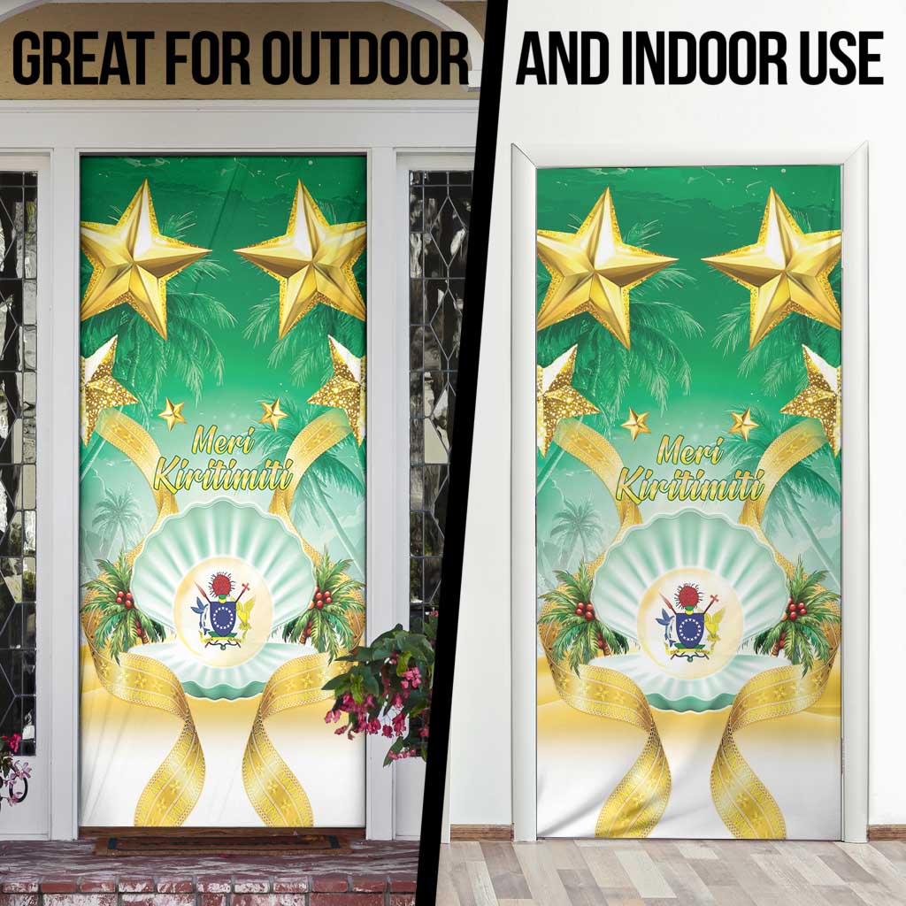 Cook Islands Christmas Door Cover Seashell Santa Beach Vibes - Polynesian Pride