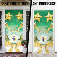 Cook Islands Christmas Door Cover Seashell Santa Beach Vibes - Polynesian Pride