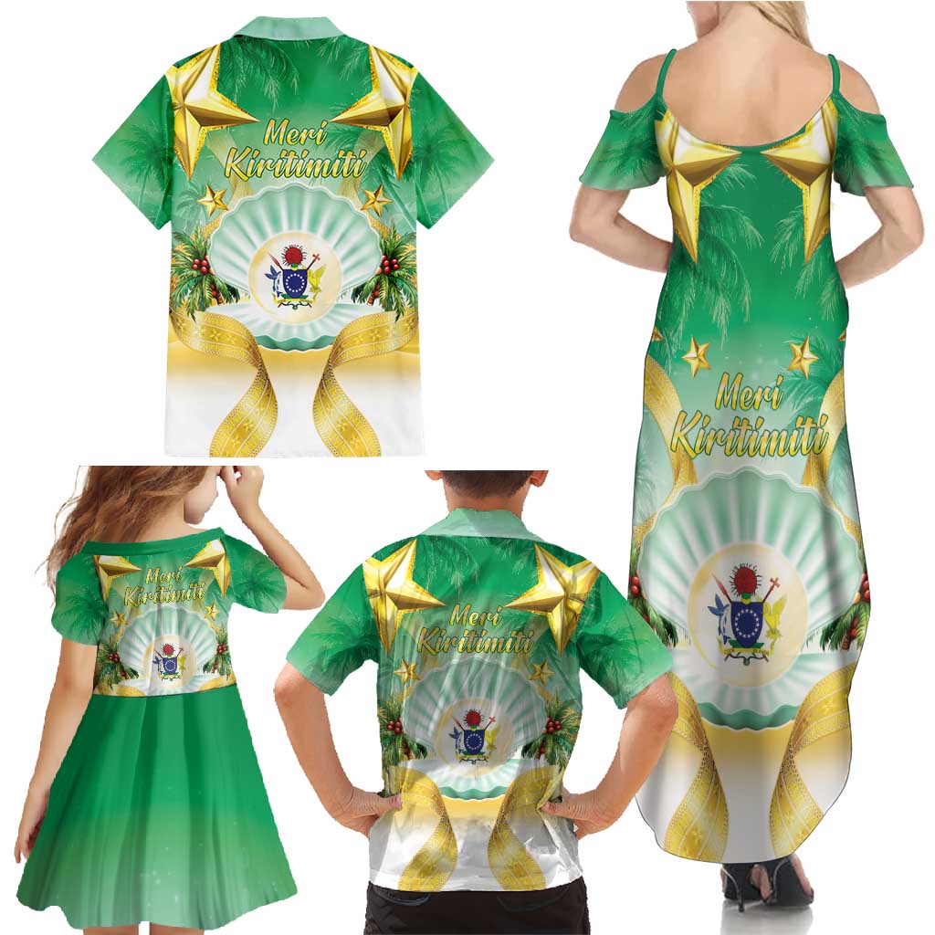 Cook Islands Christmas Family Matching Summer Maxi Dress and Hawaiian Shirt Seashell Santa Beach Vibes - Polynesian Pride
