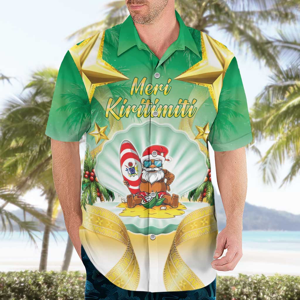 Cook Islands Christmas Hawaiian Shirt Seashell Santa Beach Vibes - Polynesian Pride