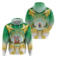 Cook Islands Christmas Hoodie Seashell Santa Beach Vibes - Polynesian Pride