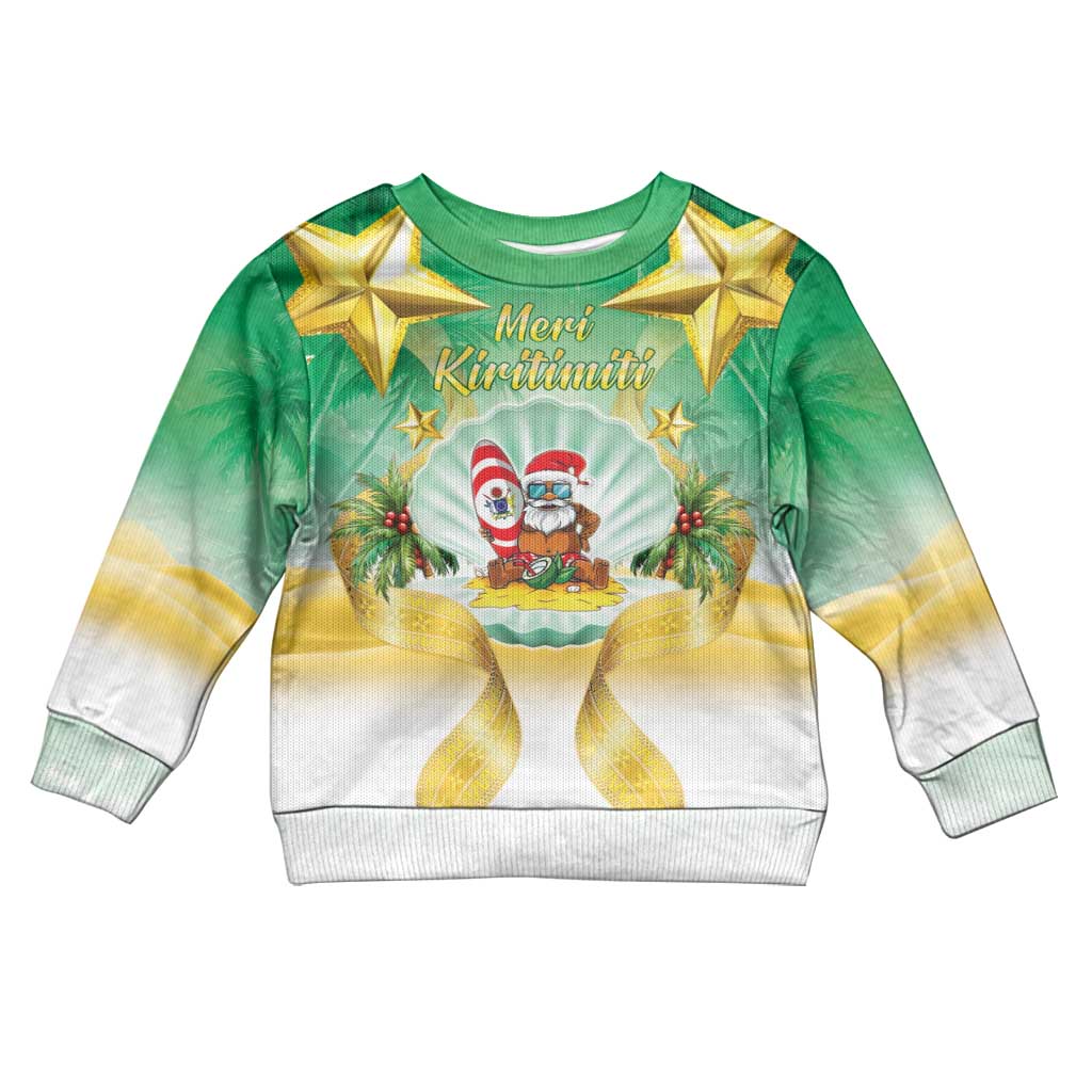 Cook Islands Christmas Kid Ugly Christmas Sweater Seashell Santa Beach Vibes - Polynesian Pride