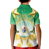 Cook Islands Christmas Kid Polo Shirt Seashell Santa Beach Vibes - Polynesian Pride